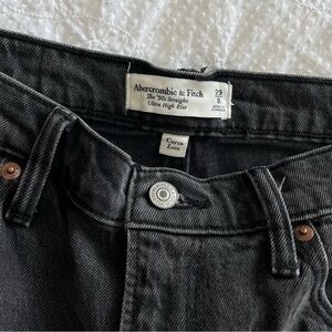Abercrombie & Fitch Curve Love Black 90s Straight Ultra High Rise Jeans
